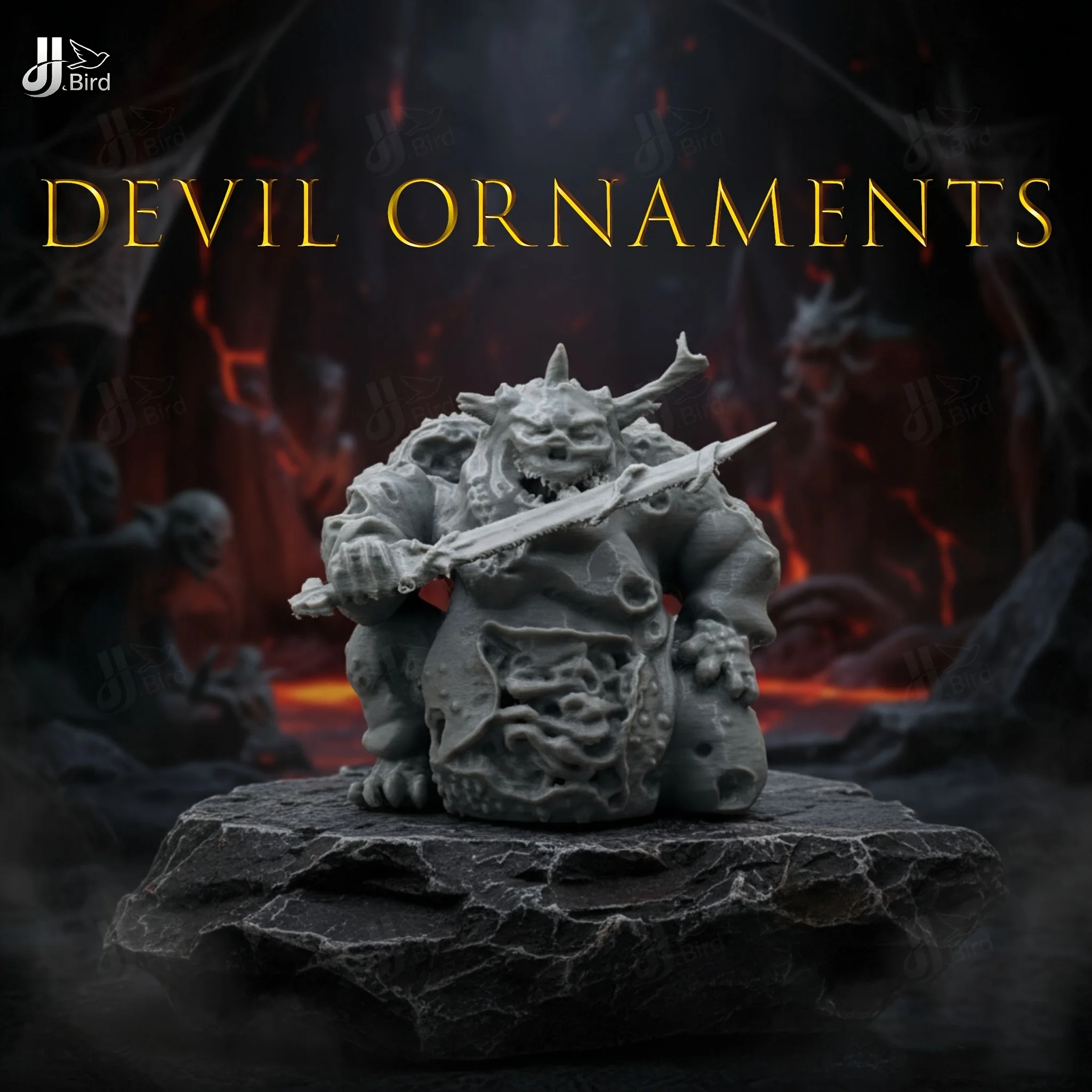 زخرفة تمثال شيطان جحمي، زخرفة شيطانية رهيبة، مناسبة لتزيين رف الكتب المكتبي الداخلي. #1