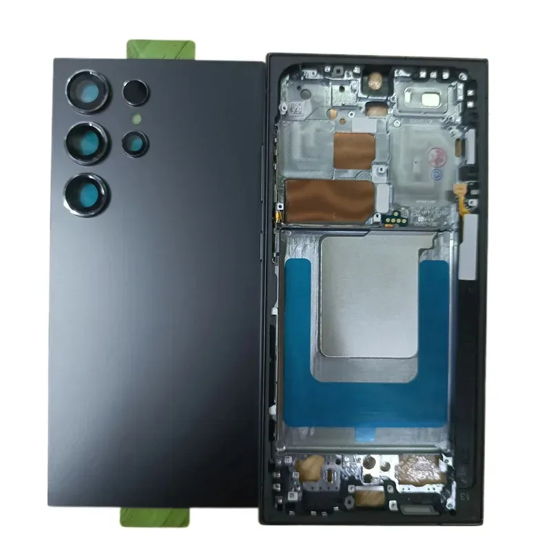 لهاتف سامسونج جالاكسي S24 الترا الإطار الأوسط + غطاء خلفي زجاجي مع أجزاء إصلاح عدسة الكاميرا #3