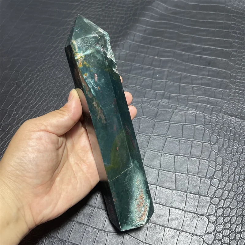 696g Natural Pretty Ocean Jasper Stones Tower Wand Point Energy Meditation Spiritual Healing Feng Shui Crystals Room Decortion