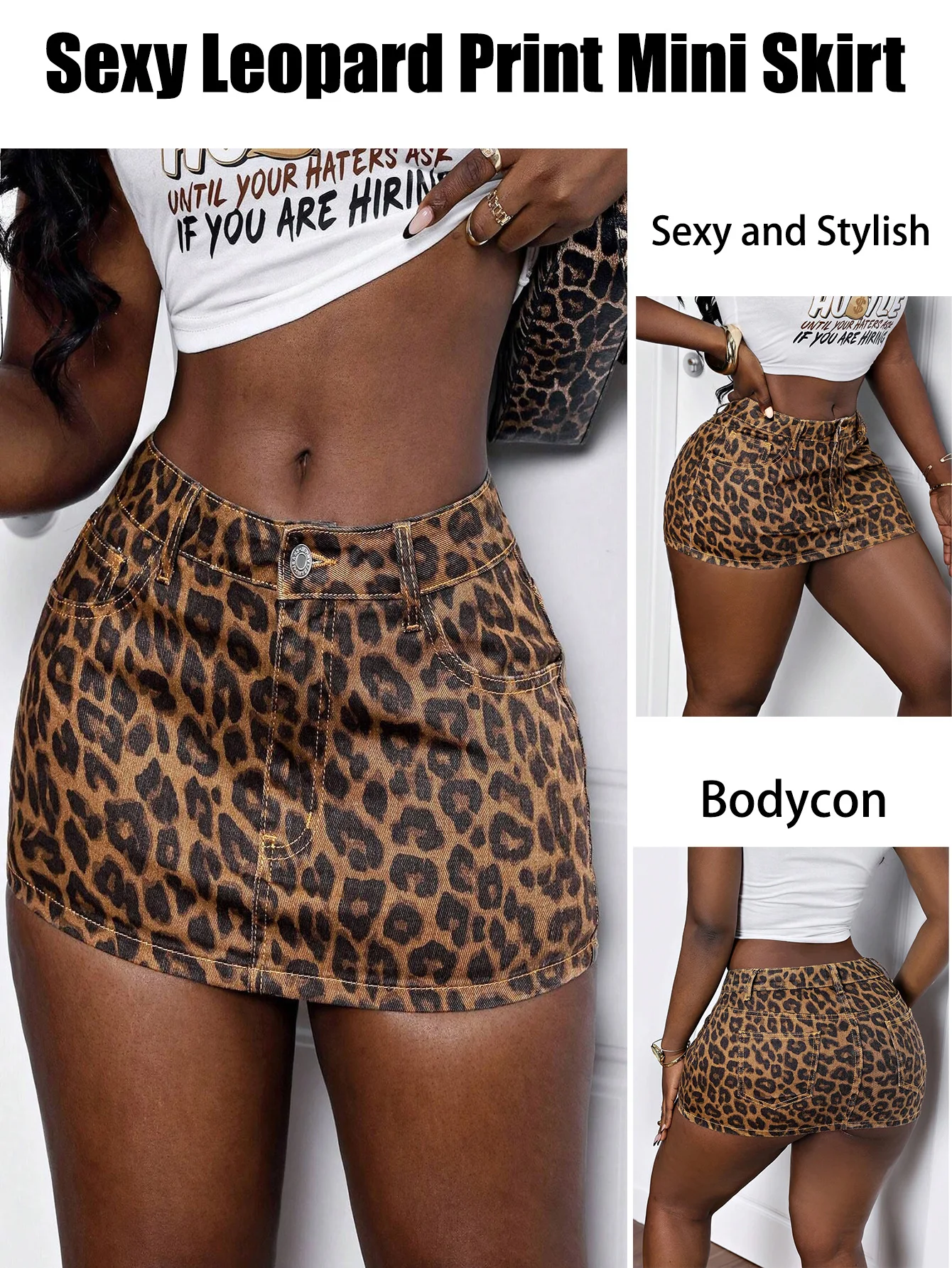 

Женская джинсовая мини-юбка с леопардовым принтом — модный и смелый стиль