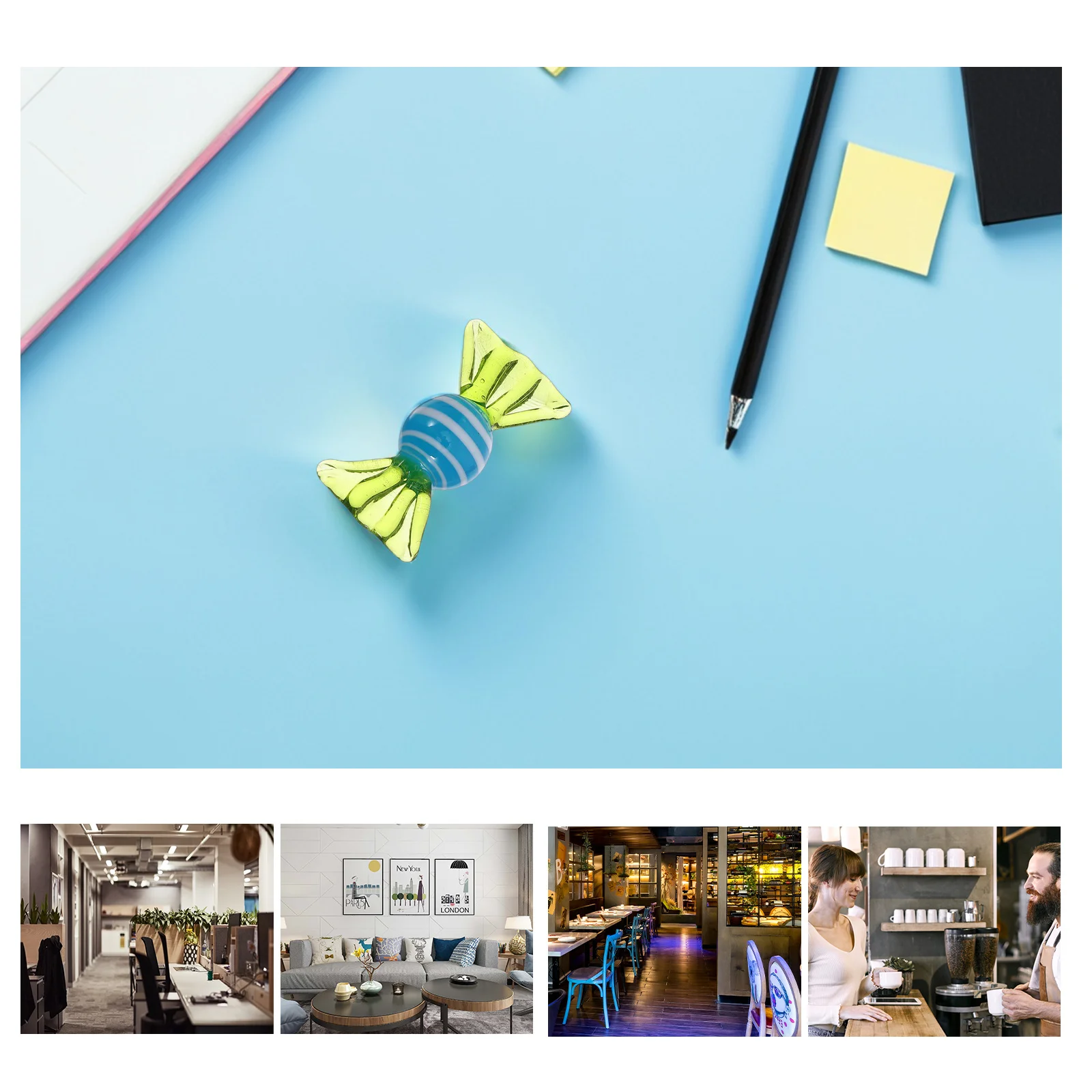 6 قطع من حلوى الحلوى الزجاجية على طراز مورانو، مجموعة حلويات زجاجية ملونة عتيقة لتزيين حفلات الزفاف وأعياد الميلاد #3