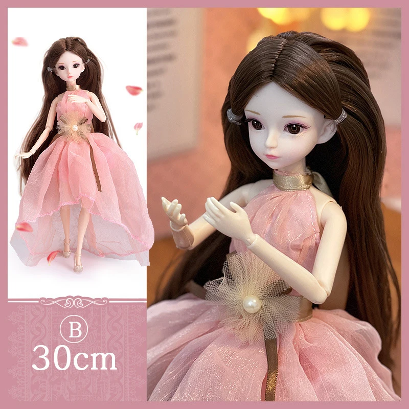 1/6 Dolls Toys For Girls Kids 4 To 6 Years FASHION GIFT DOLL  CUTE TOY Makeup For Set Hinged Bjd Doll 30 cm Full Set Making