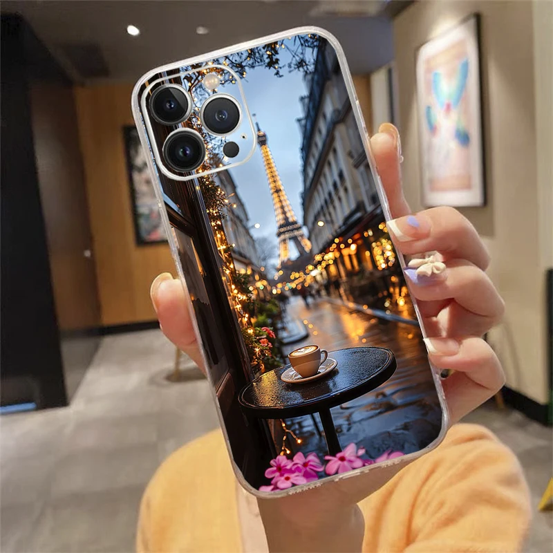 حافظة هاتف Carcasa Funda لهاتف آيفون 17 Pro Max 17 Air 16 15 14 13 Pro Max 15 16 Pro 15 Plus حافظة جمالية لليلة القهوة