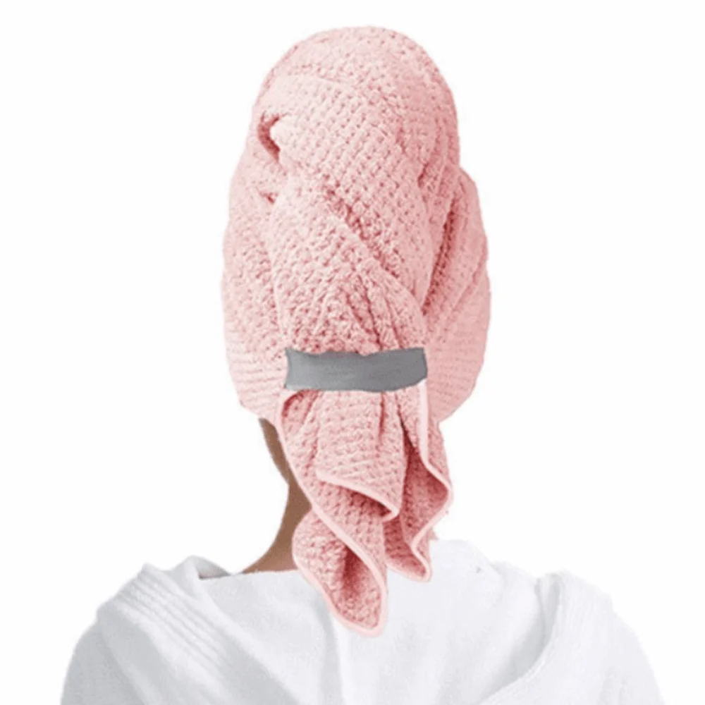 

Ультравпитывающее полотенце для волос из микрофибры с резинкой, большой очень большой тюрбан с запахом, утолщенный коралловый флис