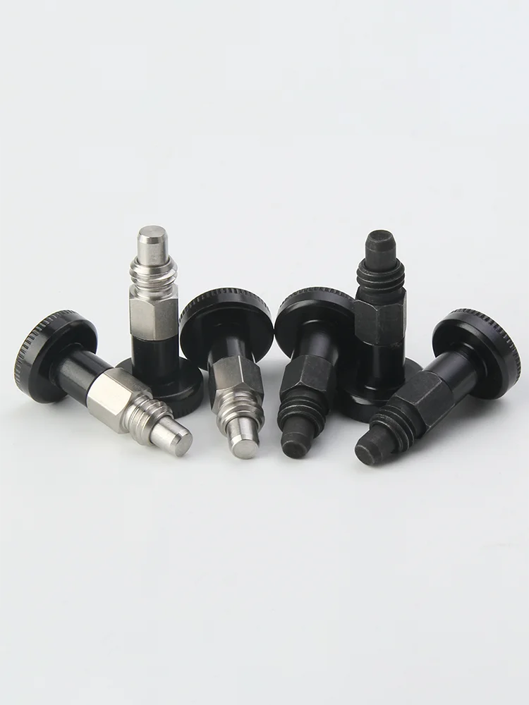 

Return Type Aluminum Knob Retractable Spring Loaded Plunger Carbon Steel Body Zinc Plated Treatment Indexing Plungers With Nuts
