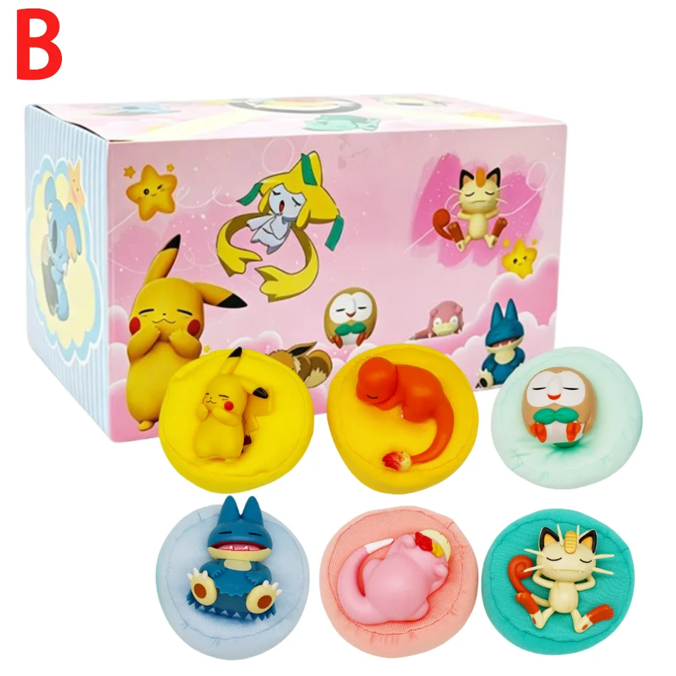 Anime Pokémon Blind Box Modellfigur 1-12 Stück Pikachu Schlaf-Serie Innenraumfigur Schlafende Position Spielzeug Geschenk für Freunde – Detail 8