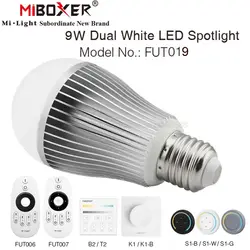 MiBoxer FUT019 AC110- 220V 2.4G RF 9W CCT Dual White CW/WW Color Temperature Brightness Adjustable Tuya Smart LED Bulb Spotlight