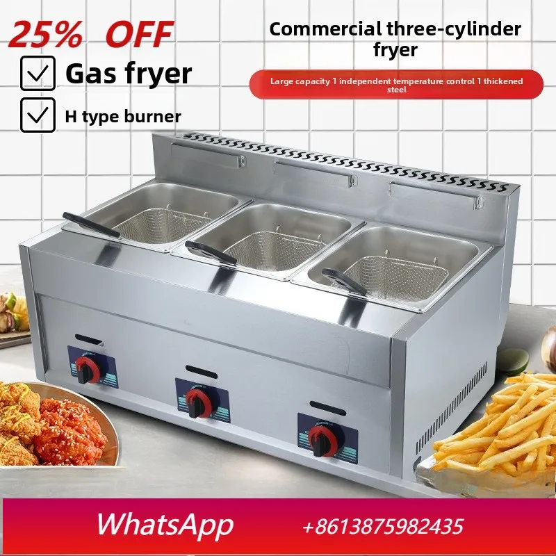 

YJQ Commercial Fryer Stainless Steel Fryer French Fries Stall Large Capacity Fryer