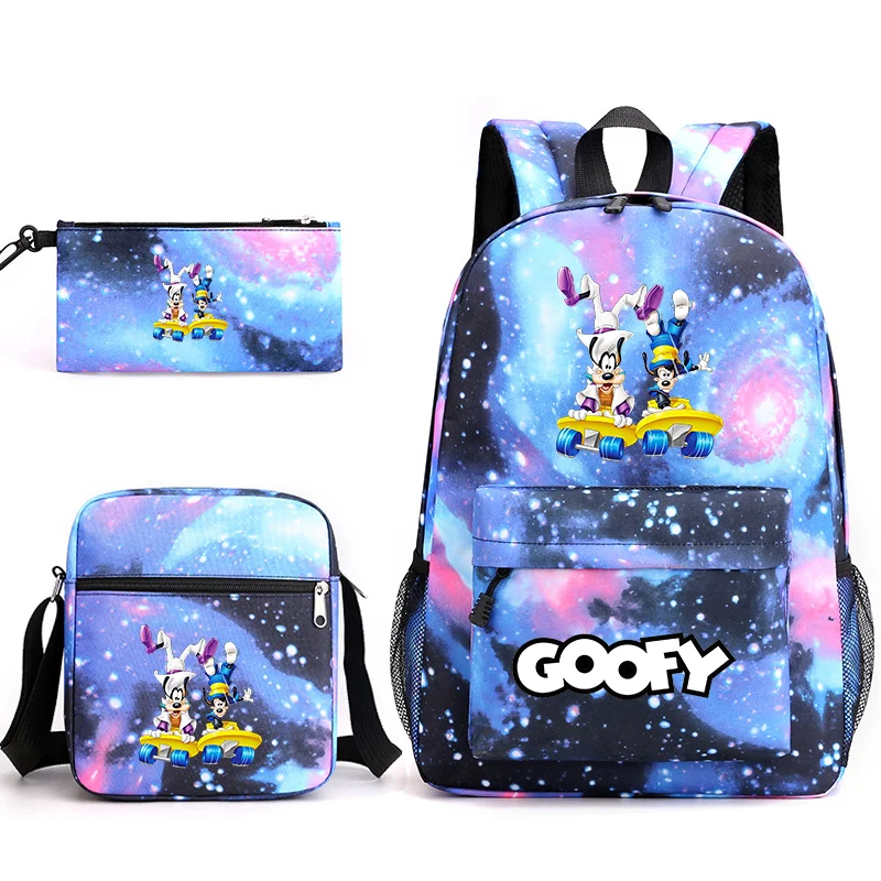 3pcs Disney A Goofy Movie Bookbag Kids Backpack Student Boys Girls School bags Shoulder Bag Set Daily Backpacks Mochilas