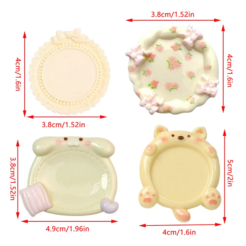 2Pcs Cute Resin Paint Palette Nail Art Palette Nail Art Display Stand Mini Portable Tone Nail Tools Art Supplies Decorative