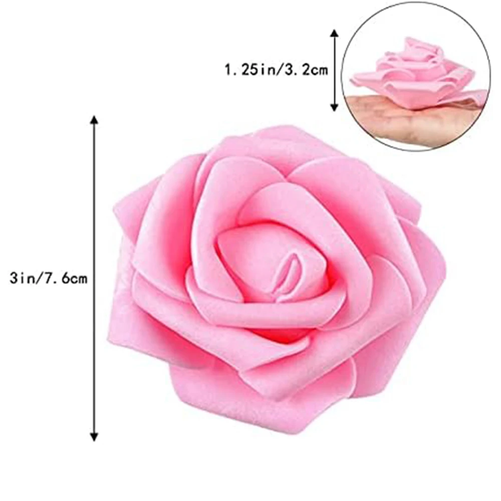 100 Stück Künstliche Blumen Schaumrosen für Festivals, Hochzeiten, Brautsträuße, Herbst, Halloween, Dekoration, DIY Geschenkbox, Zuhause, Zimmer, Garten – Detail 9