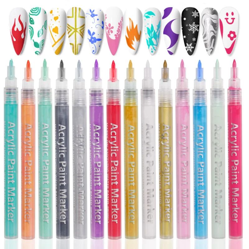 

0.7mm Acrylic Marker Pen 6/12Colors Extra Fine Tip Liquid-Ink Pen Graffiti Paint Glass Ceramic Cloth Fabric Nail Art Drawing