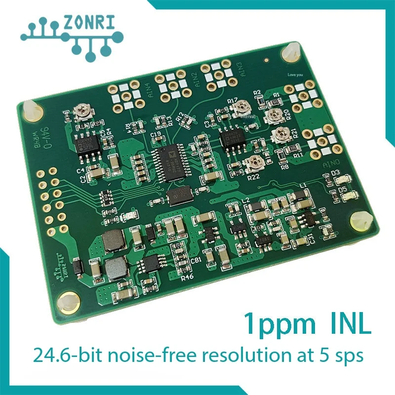 AD7177-2 24-Bit 10kSPS Sigma-Delta ADC Module, ±10V Differential Bipolar Input, SPI, Low Noise