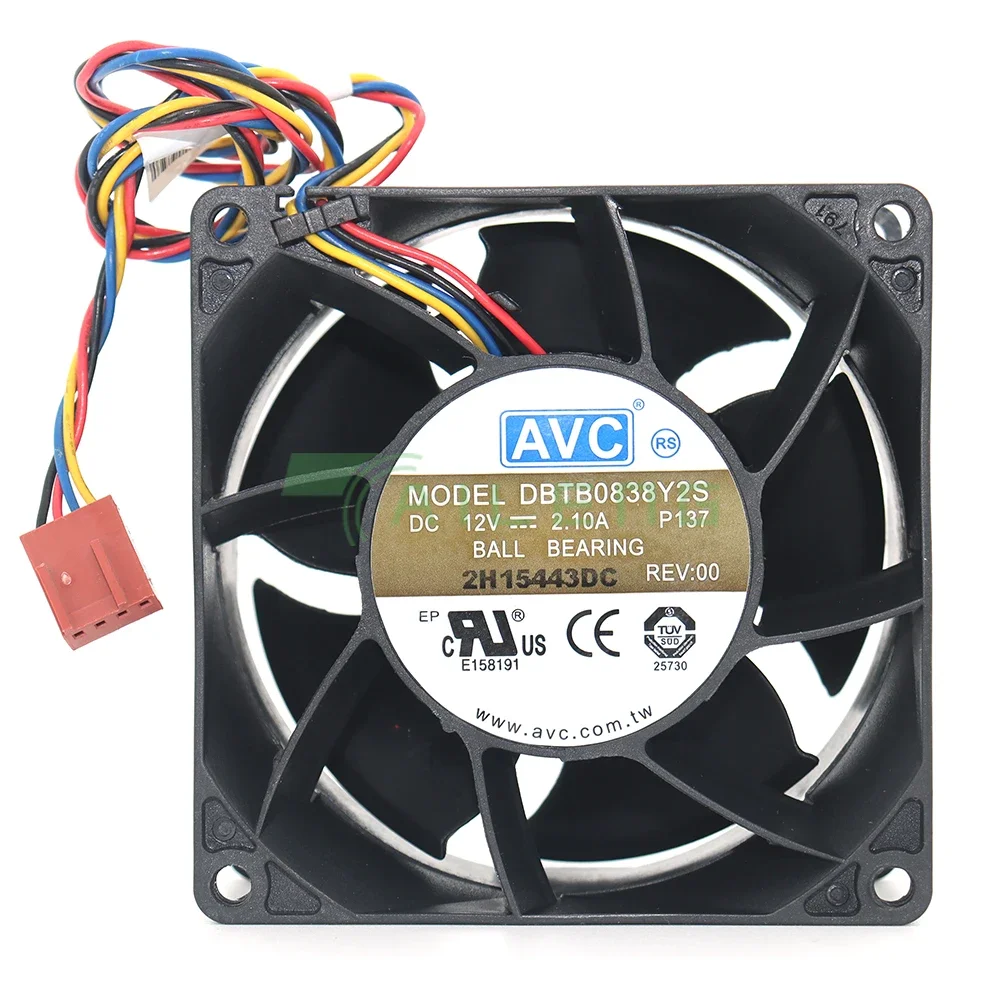 NEW FOR Dbtb0838y2s DC12V 2.1a 8038 8CM 80MM 80*80*38MM DIY COOLER four wire motorcycle power supply booster violent fan