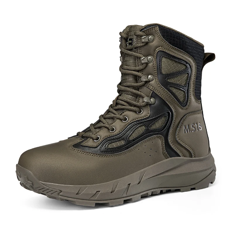 Men High Top Outdoor Hiking Boots Non-slip Wear-resistant Breathable Trekking Shoes for Camping Hunting