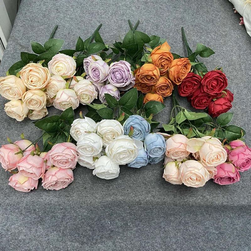 

Wedding Simulation Rose Bundle, Princess Rose, Brushed Cloth, Decoration Flowers, 7-Head Bundle, 44.5cm