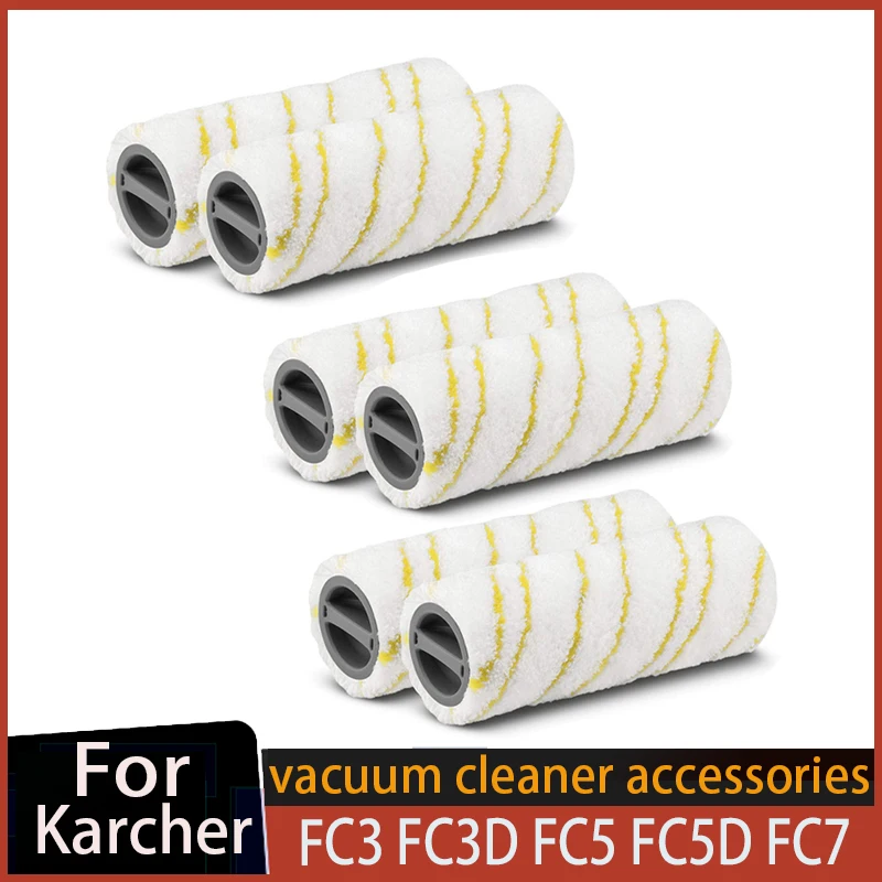 Replacement Brush Roller Microfiber Floor Roller Washable Low Noise Easy to Use Rotation for Karcher FC3 FC3D FC5 FC5D FC7