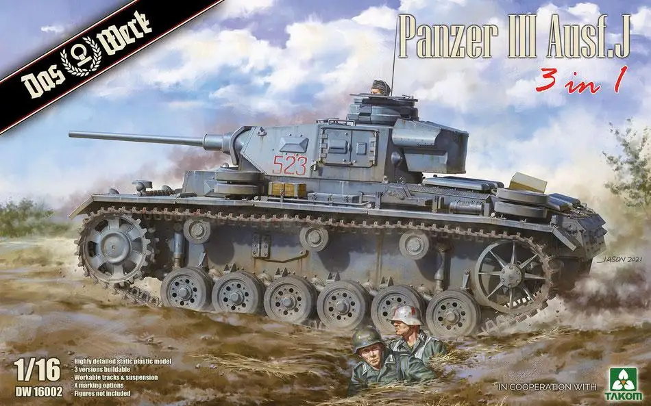 

DAS WERK DW16002 1/16 Panzer III Ausf. Комплект пластиковых моделей J (3 в 1)