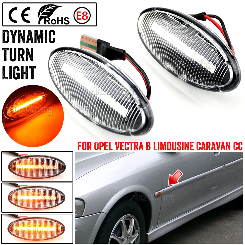 Indicador lateral dinámico LED, luz intermitente para Opel/Vauxhall Vectra B MK1 1995 1996 1997 1998 1999 2000-2003