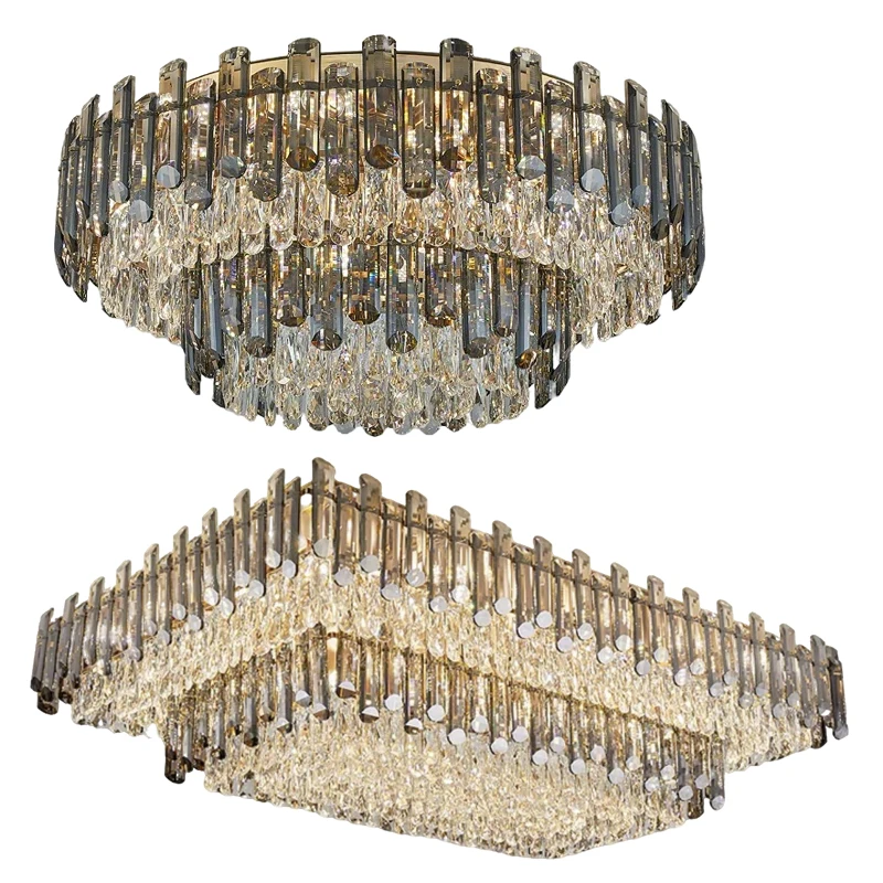 

Серый Кристалл Роскошный Потолочный Светильник Домашний Декор Гостиная Потолочные Люстры Большой Элегантный Lamparas De Techo