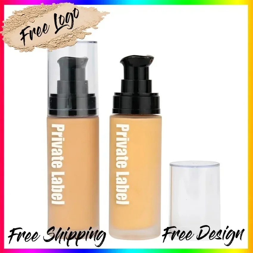 Private Label 30ml Frosted Tube Liquid Foundation Long Lasting Waterproof Oil Control Brighten Easy To Apply Concealer Bulk