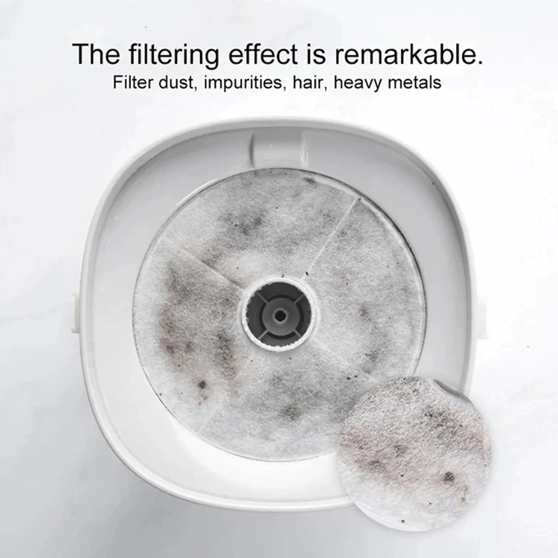 Pet Activated Carbon Filter For Cat Water Drinking Fountain Round Filter Replacement 2L Cat Dog Water Dispenser