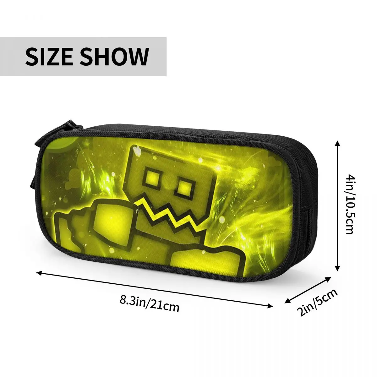 Video Game Geometry Dash Pencil Cases for Students Gifts Pen Box Pencil Bag Large Capacity Pencil Pouch
