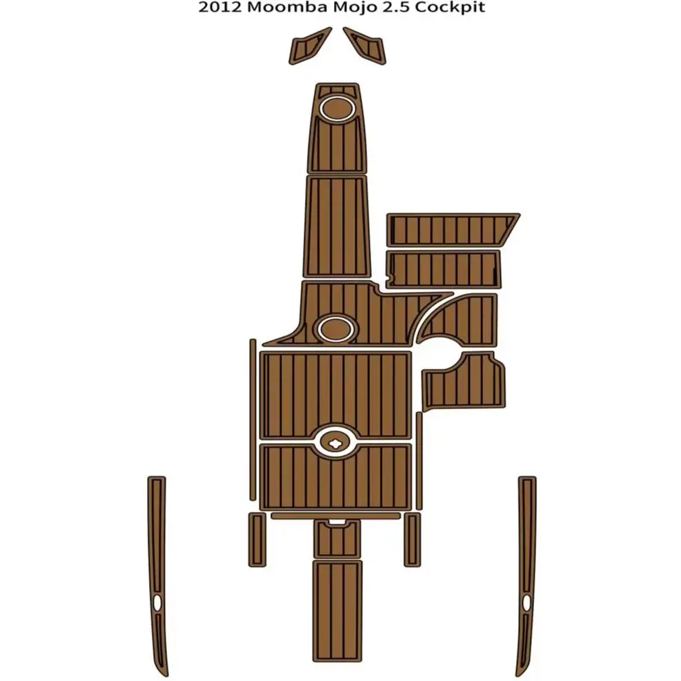 

2012 Moomba Mojo 2.5 Cockpit Pad Boat EVA Foam Faux Teak Deck Floor Mat SeaDek MarineMat Gatorstep Style Self Adhesive a1e6