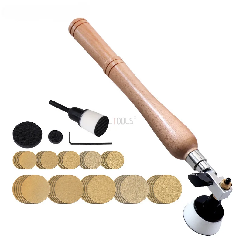 New 1''/2'' Bowl Sander Kit with 50pcs Sandpaper Dual Bearing Head and Foam Hook and Loop Sander for Polishing and Sanding Wood