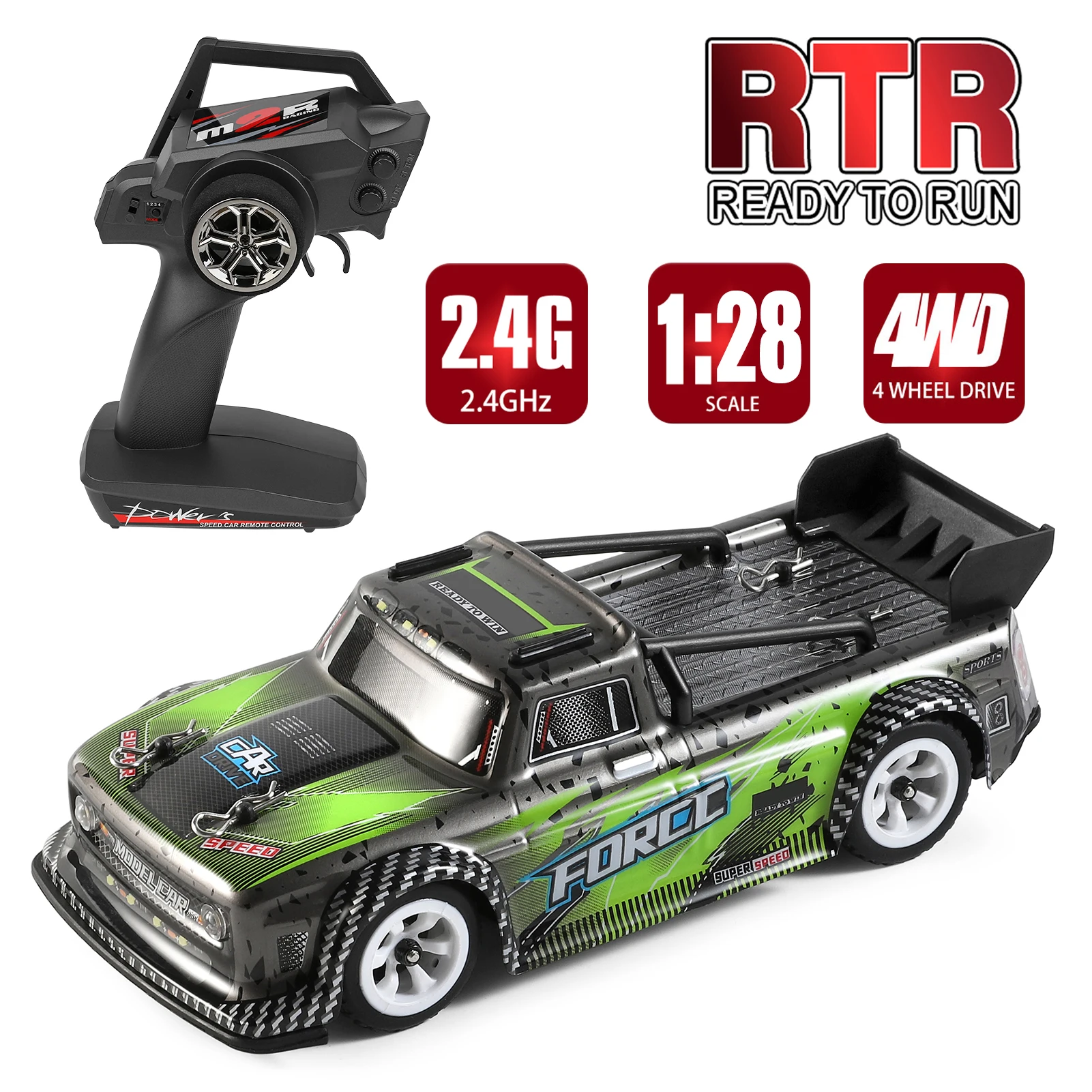 WLtoys 284131 RC Car 1/28 Short Truck Car 2.4GHz RC Race Car 30km/h High Speed Kids Gift RTR with Metal Chassis