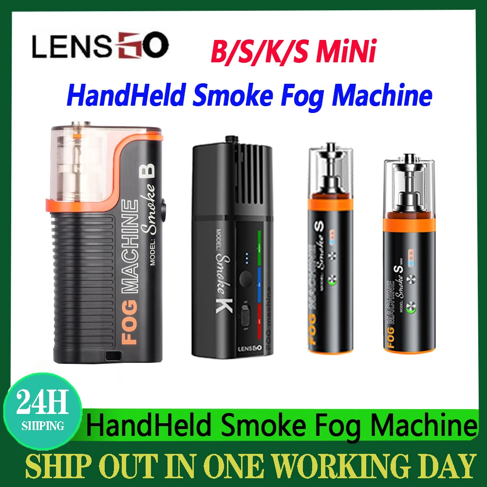 LENSGO Smoke B/S/K/S MiNi HandHeld Smoke Fog Machine Dry Ice Smoke Effect Short Video Filming Stage Performance Atmosphere