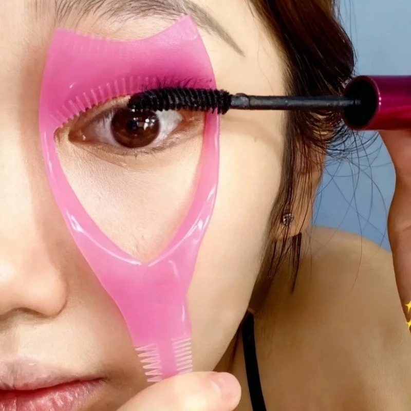 3 في 1 أدوات رمش ماكياج ماسكارا درع الحرس بكرة الشعر قضيب مشط دليل بطاقة ماكياج أداة 3 ألوان الجمال أداة التجميل #1