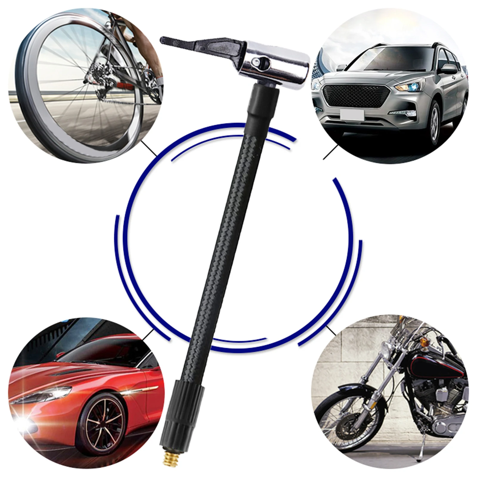 Car Tire Air Inflator Hose Inflatable Pump Extension Tube Adapter Twist Tyre Connection Locking Chuck Bike Motorcycle Dropship