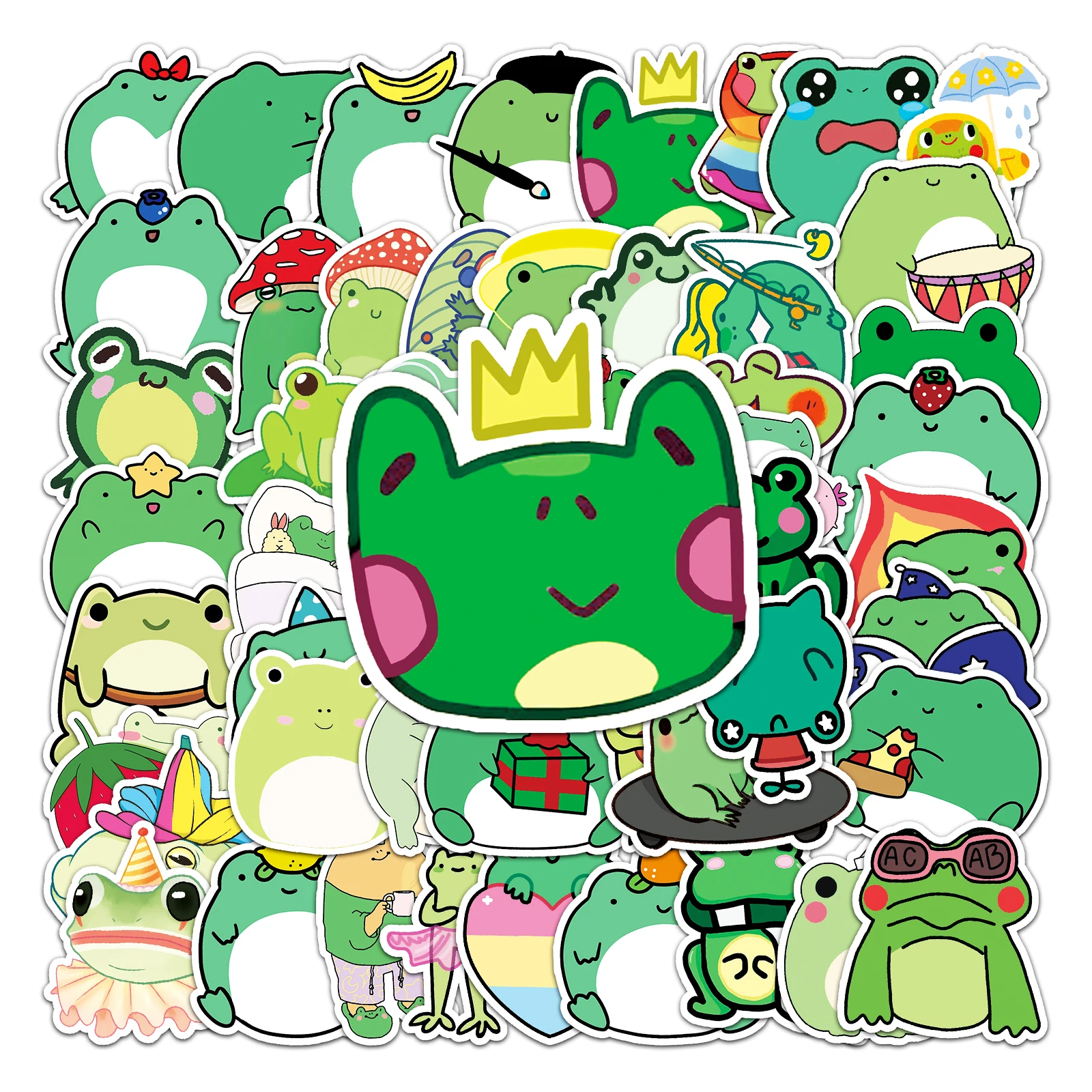 

50pc Frog series Cartoon Cute Graffiti Stickers Suitcase Laptop Guitar Skateboard Personalized Decoration Stickers
