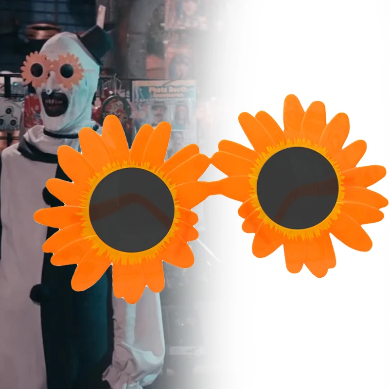 Movie Terrifier Clown Cosplay Glasses Sunflower Joker Sunglasses Christmas Daisy Eyewear Unisex Carnival Prop Accessories