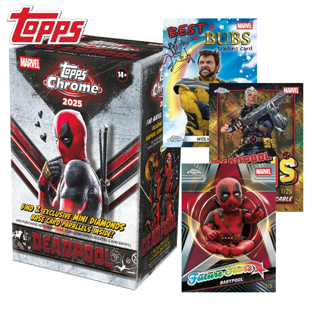 

Genuine 2025 Topps Chrome Value Deadpool Rare Collection Cards Popular Movie IP Protagonist Comic Book Hobby Cards Holiday Gift
