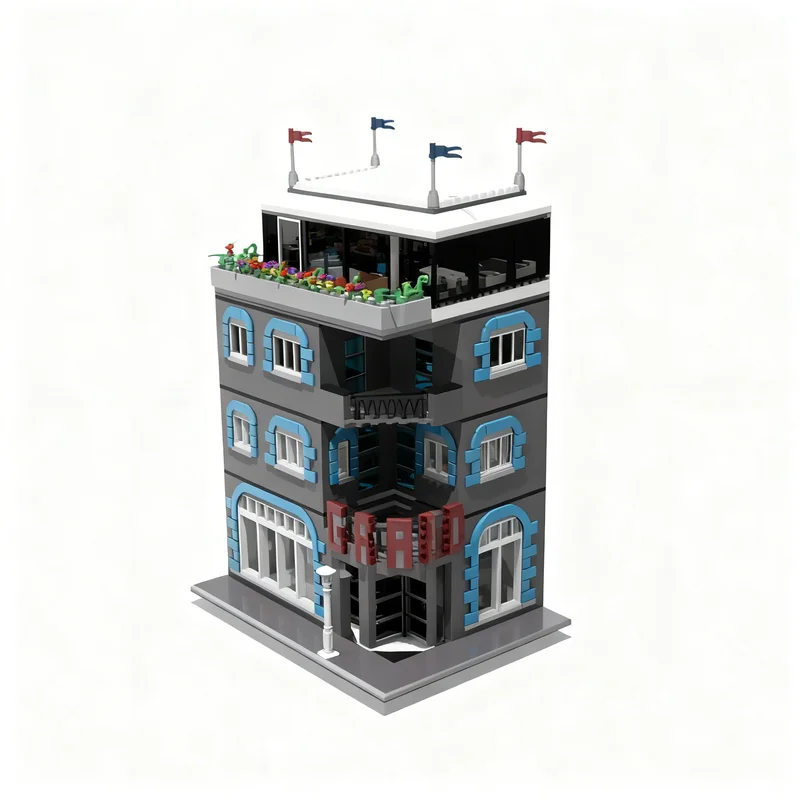 3667pcs MOC Modular Buildings Hotel Spa Modular Model Toys Building Blocks Architecture Christmas Gift Education 3D Collection