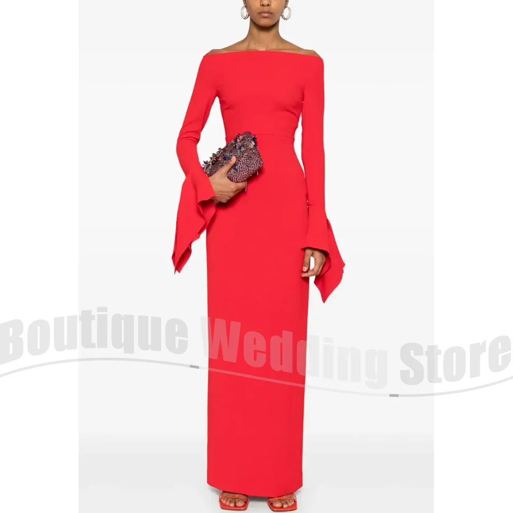 

Prom Dresses for Women Strapless Back Slit Straight Evening Gowns Fashion Floor Length Long Sleeves Daily Casual Party Dresses