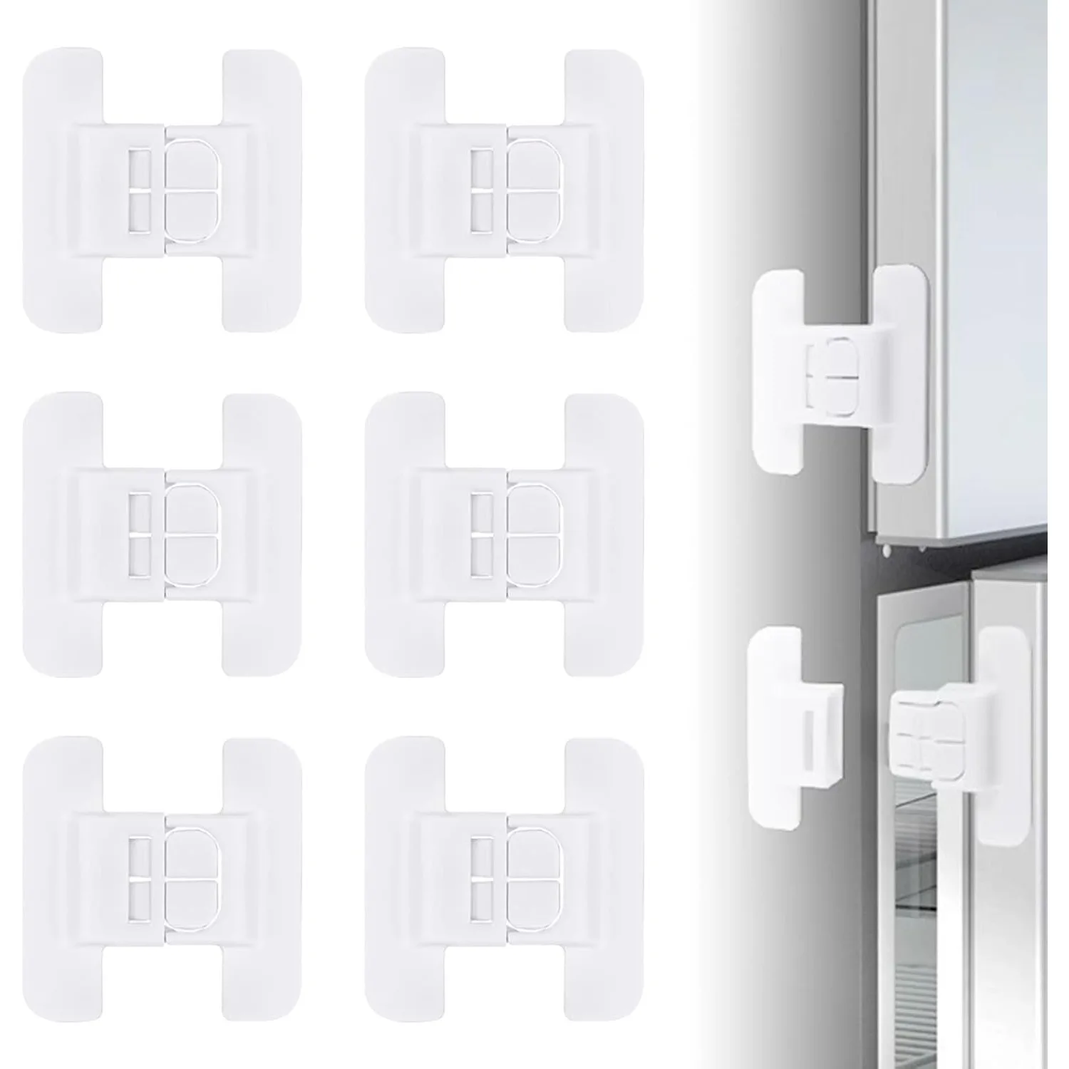 

2-8 Pack Baby Refrigerator Door Closer Safety Snap Automatic Lock Punch-free Drawer Door Child Safety Lock Baby Products