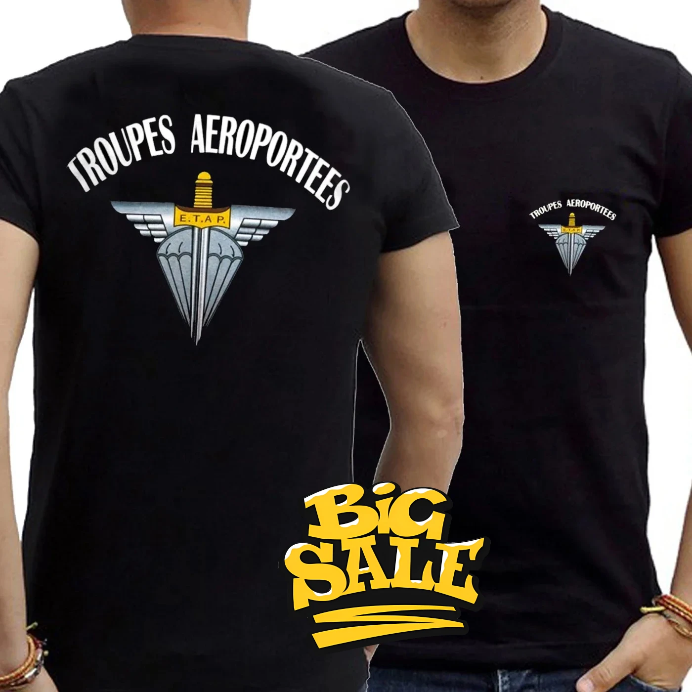

French ETAP Airborne Troop School T-Shirt Short Sleeve Casual 100% Cotton O-Neck Summer Mens T-shirt