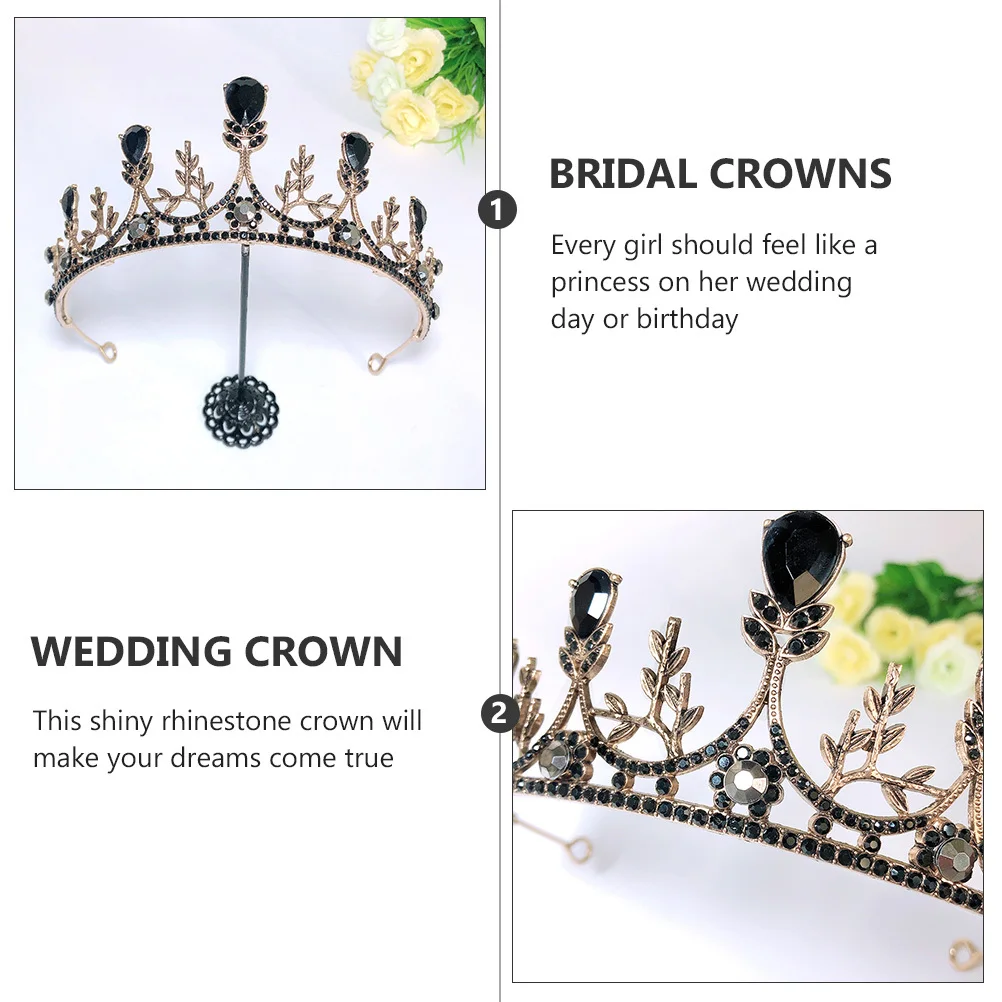 1pc Retro Strass Kroon Haarband Bruids Bruiloft Festival Prom Cosplay Accessoire Vrouwen Meisjes Haar Decor