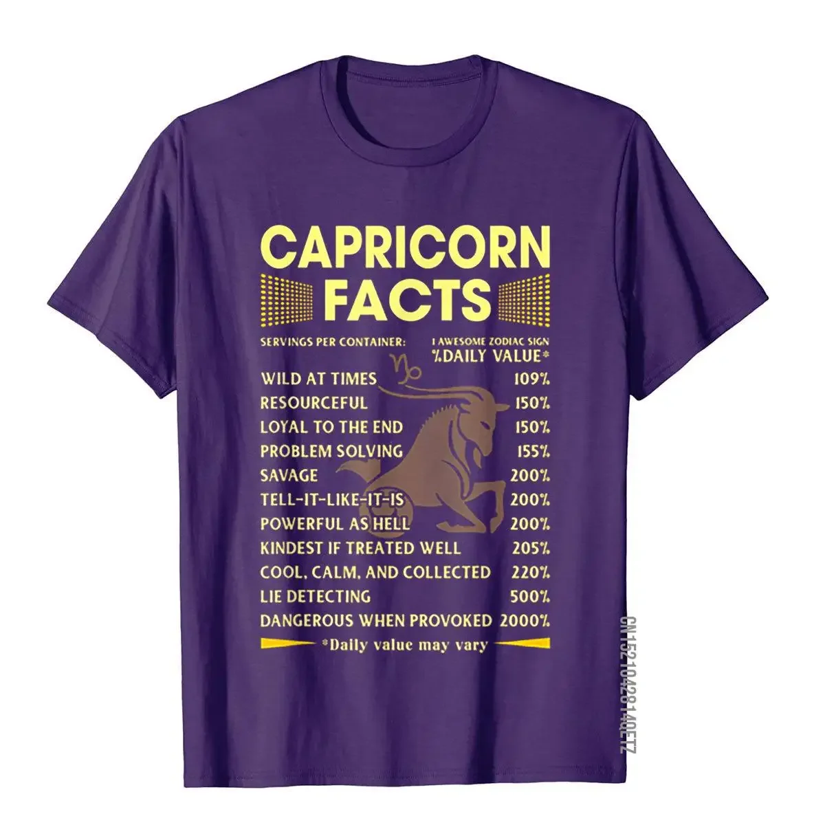 Capricorn Facts Zodiac Funny Capricorn Birthday Gift T-Shirt Cheap Man T Shirts Hip Hop Tops Shirt Cotton Fashionable