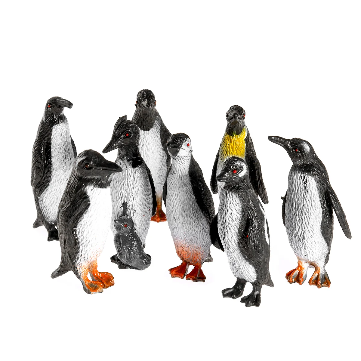 TOYMYTOY 8PCS Plastic Ocean Animal Penguin Figure Model Preschool Kids Toy Plastic Penguin Toys Set Penguin Toy Kit