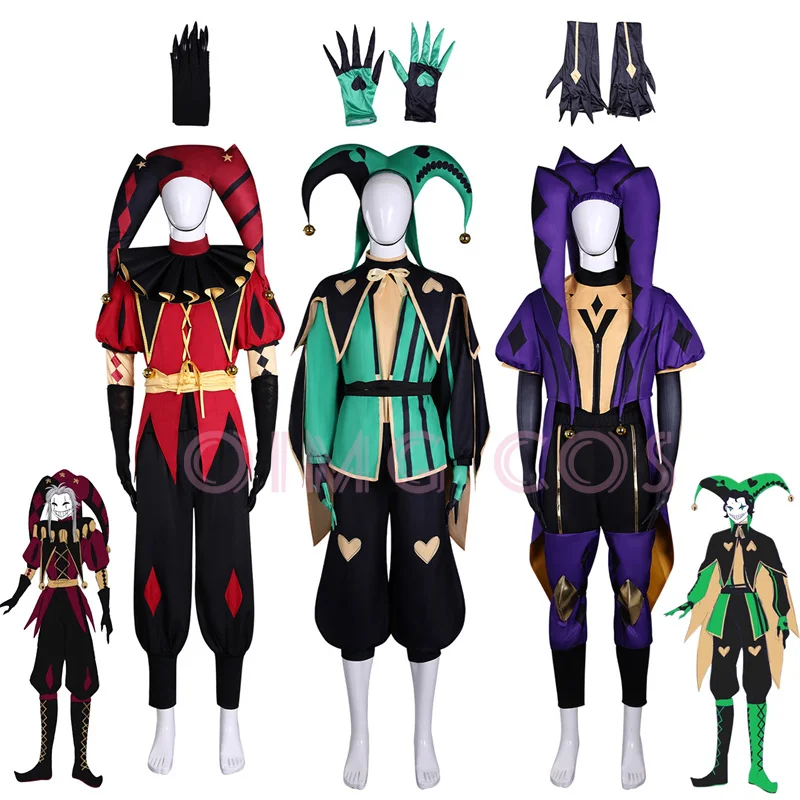 Kostium Pierrot TheFreakCircus, przebranie Harlekina dla dorosłych, strój karnawałowy, anime, Halloween, maskarada, kostiumy imprezowe dla kobiet, gra.