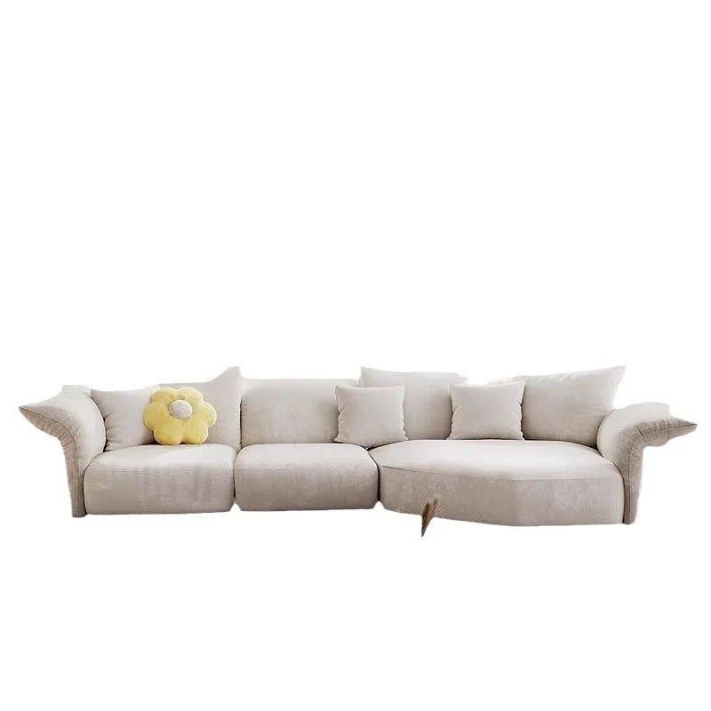 

Internet celebrity cream style, petal fabric sofa, special shaped corner combination sofa