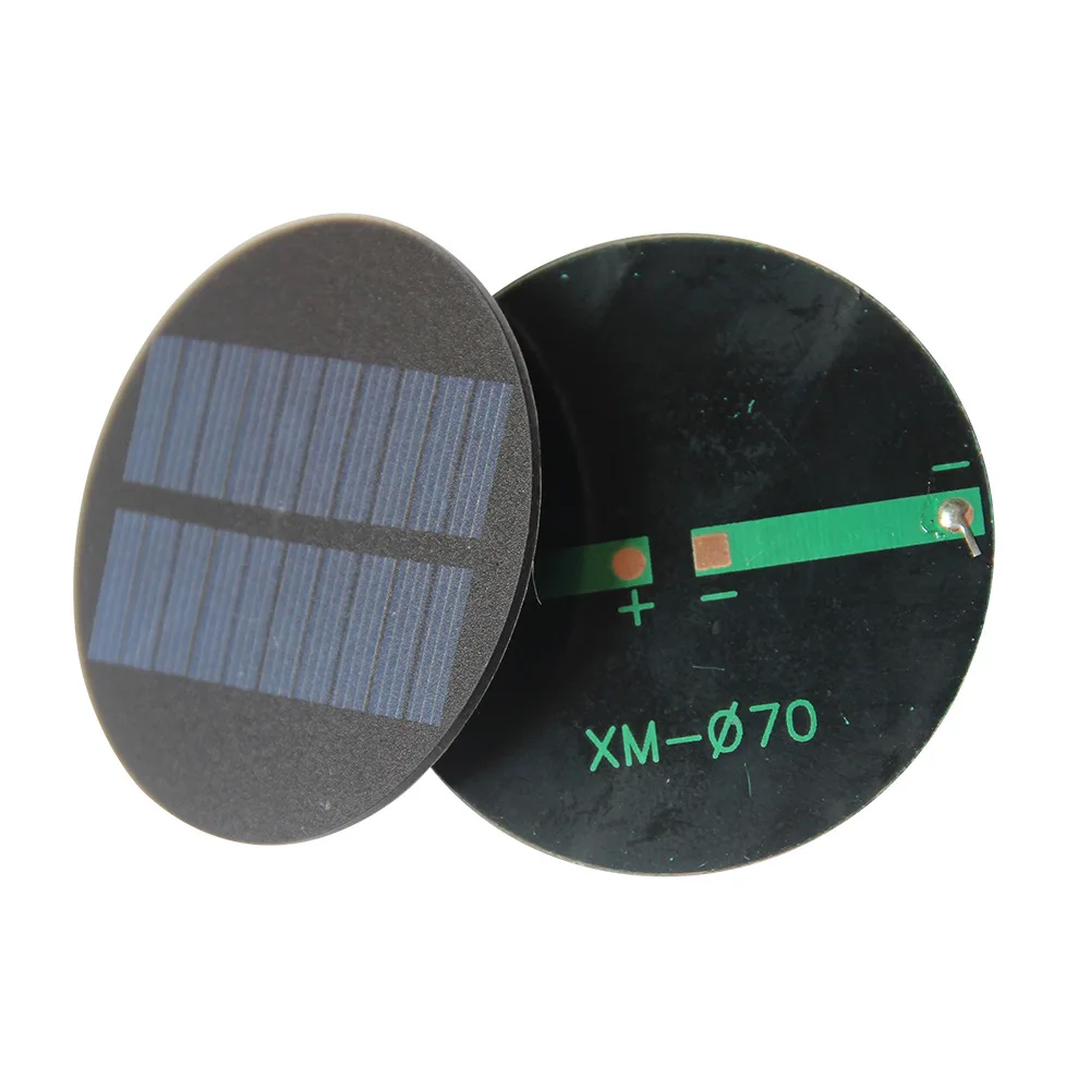 0,35W 5V Rundes Solarpanel Durchmesser 70mm, Runde Kleine Solarzellen für 3,7V-5V Batterie, Licht, Spielzeug, Aufladen – Detail 1