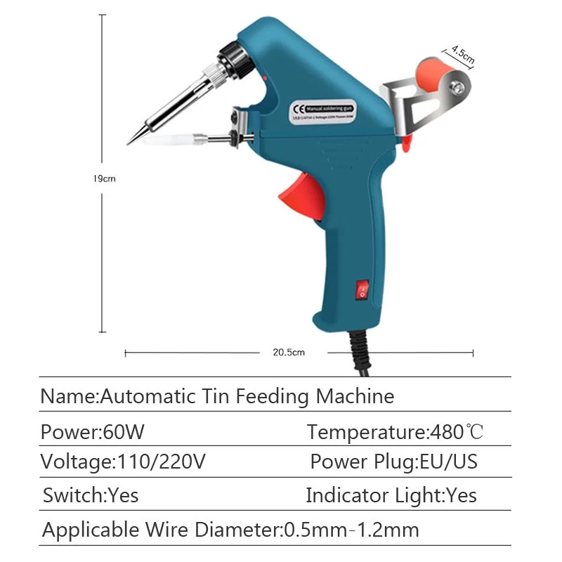 60W/80W Electronic Welding Torch Kit Internal Heat Helping Hand Soldering Iron Set Automatic Tin Feeding Machine Repair Tools