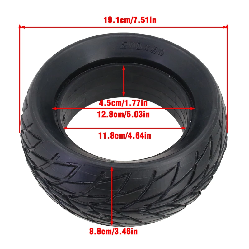 200×90 8 Inch  Solid Tire for ZERO 8X SPEEDUAL Mini Electric Scooter  Anti-Explosion Tubeless Tyre