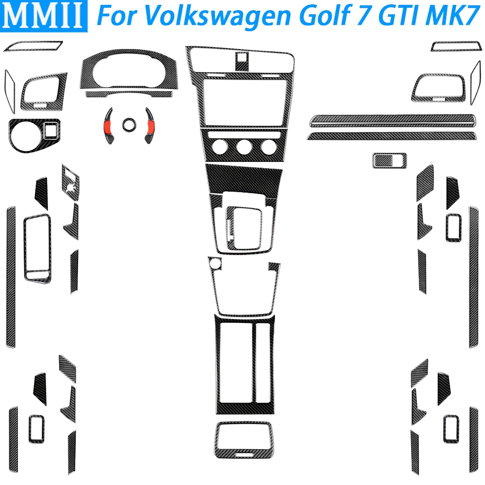 

Для Volkswagen Golf 7 GTI MK7 2013-2019 углеродное волокно, переключатель передач, воздуховыпускное отверстие, подъемник окна, приборная панель, костюм, отделка салона автомобиля, наклейка