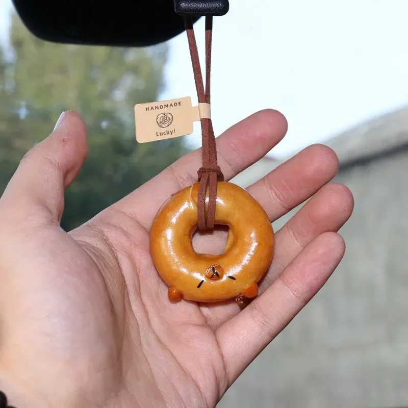 Car'S Creative Handmade Pendant Rearview Mirror Croissant Lovely Personalized Jewelry Simulated Food Alkali Water Bread Interior